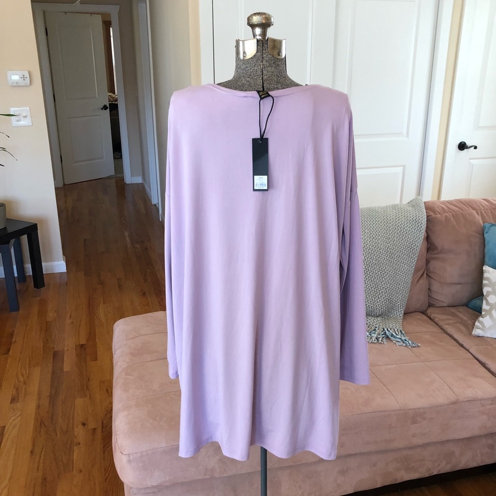 NWT LIGHT LAVENDER PURPLE SOFT OVERSIZED TUNIC - Picture 4 of 5